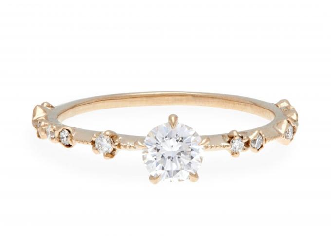 4mm Size Real Diamond Jewellery Ring 14K 18K Rose Gold Material ODM 0
