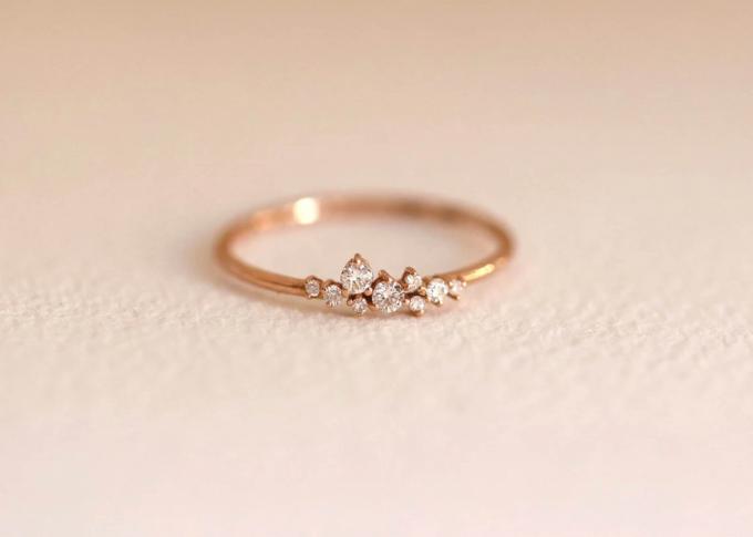 Solid 14K Real Diamond Jewellery Ring Brilliant Cut ODM For Anniversary 0