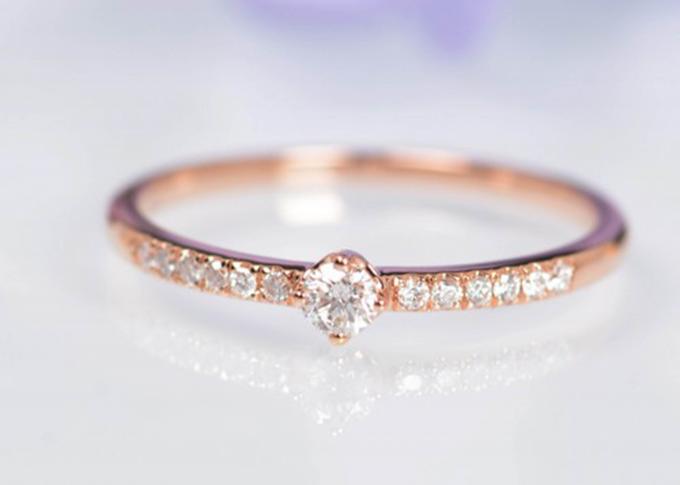 4mm Real Diamond Jewellery ring 0.25ct Weight Round Cut for Anniversary  OEM 0