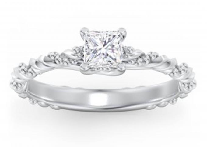 Princess Cut Real Diamond Jewellery Ring Twisted Rope Style 6×6mm Size OEM 0