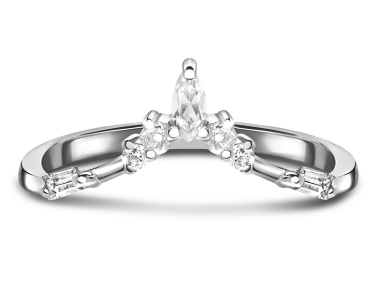 9K / 10K / 14K / 18K Natural Emerald Cut Diamond Engagement Ring White Gold 0