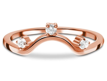 14K Rose Gold Real Diamond Jewellery , Round Real Fancy Diamond Anniversary Rings 0