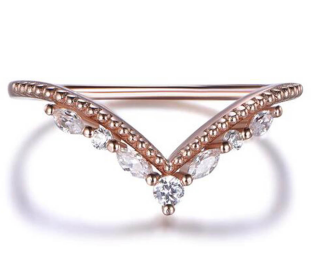 14K Rose Gold Jewelry Ladies Engagement Ring Pear Round Diamond 0