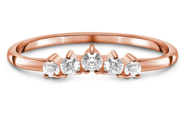 Real Cut Diamond Wedding Rings Brilliant 14K Rose Gold Jewelry 0