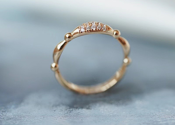 14K Rose Gold Real Diamond Jewellery Ring Dainty OEM ODM for Wedding