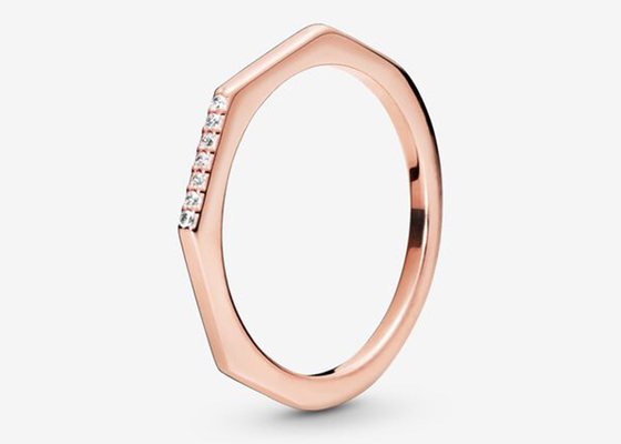 Multifaceted Rose Gold Clicker , real diamond engagement rings 1.2mm×8mm Dimension