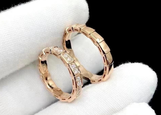 0.41ct Serpenti Viper Ring , 18K Natural Diamond Ring Width 4mm