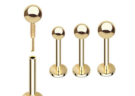 OEM 14k Gold Cartilage Earrings , Body Piercing Earring 5mm 8mm 10mm Length