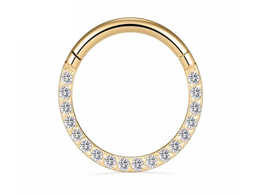 Dia 9mm 11mm 18k Gold Nose Stud , Nose Ring Piercing With 0.14ct Natural Diamonds