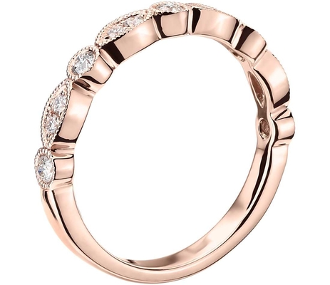 Rose Gold Jewelry 14K Natural Diamond Engagement Ring Round Cut