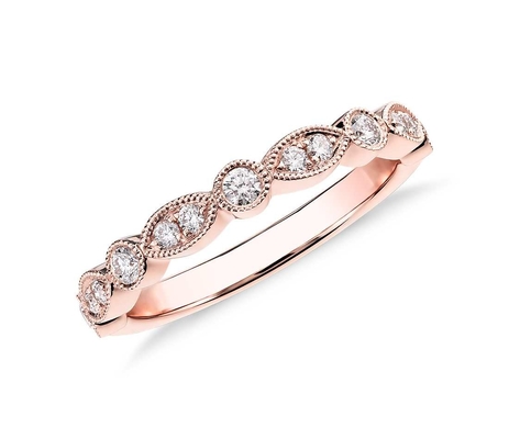 Rose Gold Jewelry 14K Natural Diamond Engagement Ring Round Cut