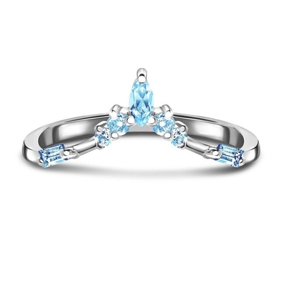 9K / 10K / 14K / 18K Natural Emerald Cut Diamond Engagement Ring White Gold