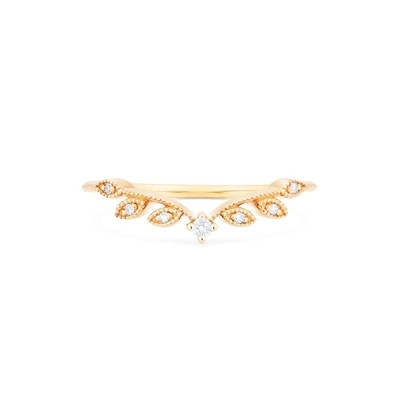 Diamond Wedding Unique Engagement Rings 14K Yellow Gold Jewelry