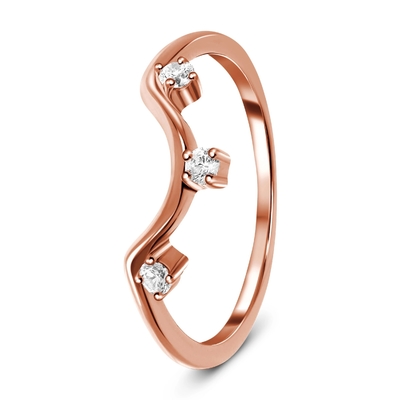 14K Rose Gold Real Diamond Jewellery , Round Real Fancy Diamond Anniversary Rings