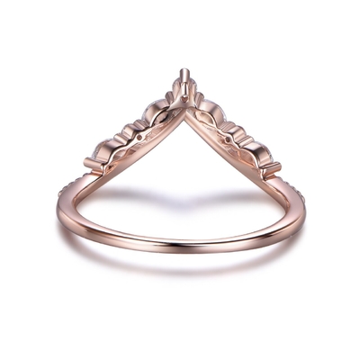 14K Rose Gold Jewelry Ladies Engagement Ring Pear Round Diamond