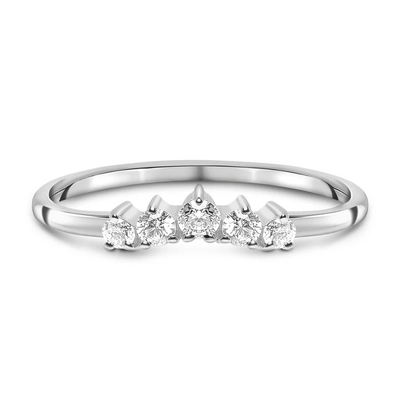 Real Cut Diamond Wedding Rings Brilliant 14K Rose Gold Jewelry