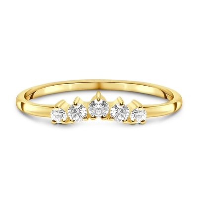 Real Cut Diamond Wedding Rings Brilliant 14K Rose Gold Jewelry