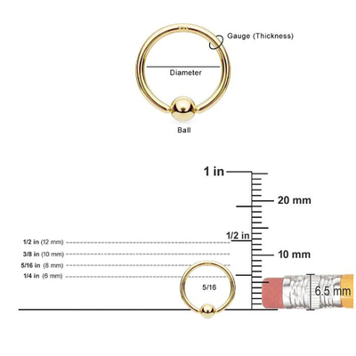 Piercing Jewelry 14K Gold Nipple Ring Hoop Cartilage Nose Eyebrow Lips
