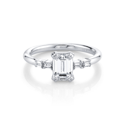 Pure Gold Wedding Natural Diamond Ring Wedding Solid 14k / 18k Gold