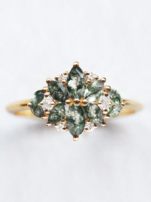 Genuine Moss Agate Gemstone Ring, Green Moss Agate Ring, Beautiful Ring, Moss Agate Ring