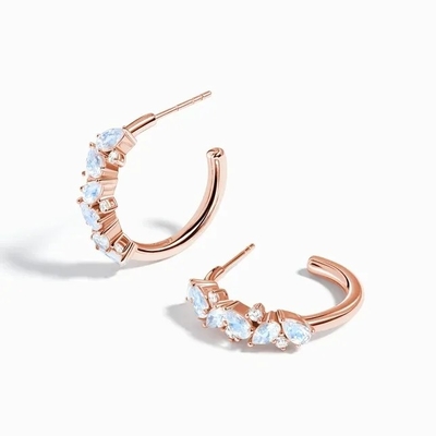 Rainbow Moonstone Earrings Baguette cut Natural Moonstone Stud Earring Jewelry