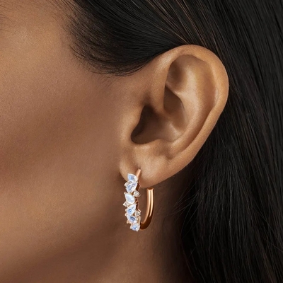 Rainbow Moonstone Earrings Baguette cut Natural Moonstone Stud Earring Jewelry
