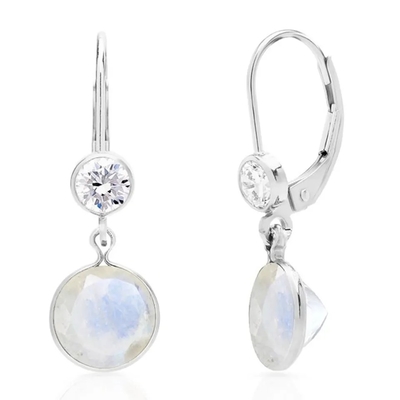 White Zircon Jewelry Wholesale Moonstone Jewelry Fine Design  Earring