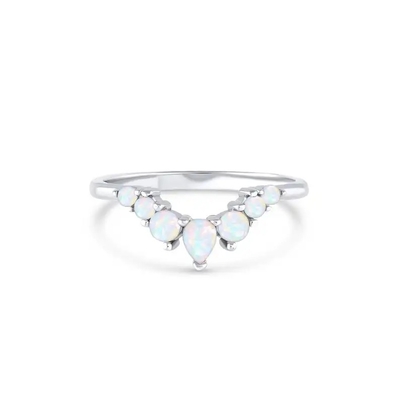 925 Silver Antique Elegant Genuine Opal Promise Engagement Wedding Anniversary Precious Rings