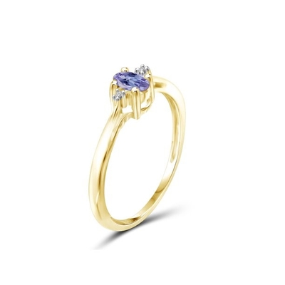 0.25 Carat Tanzanite 0.925 Sterling Silver Ring Jewelry with White CZ Accent