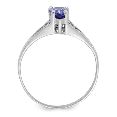 0.25 Carat Tanzanite 0.925 Sterling Silver Ring Jewelry with White CZ – Gemstone Rings with Hypoallergenic