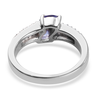 0.25 Carat Tanzanite 0.925 Sterling Silver Ring Jewelry with White CZ – Gemstone Rings with Hypoallergenic