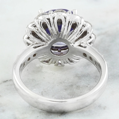Jewelers Club 1/4 Carat T.G.W. Tanzanite And White CZ Accent Sterling Silver Ring