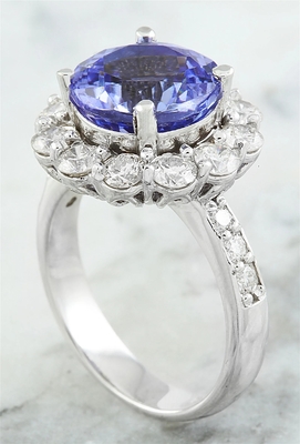 Jewelers Club 1/4 Carat T.G.W. Tanzanite And White CZ Accent Sterling Silver Ring