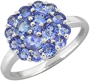 0.5 CTW Natural Blue Tanzanite Ring 18K Solid White Gold