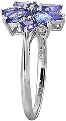 Tanzanite &amp; White Lab-Created Sapphire Boxed Set Sterling Silver