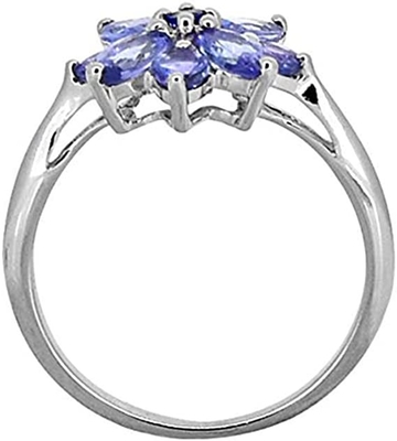 0.25 Carat Tanzanite With Sterling Silver Ring Jewelry with White CZ Accent