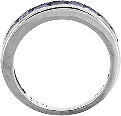 0.5 CTW Natural Blue Tanzanite Ring 18K Solid White Gold