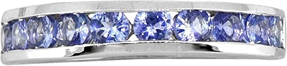 0.5 CTW Natural Blue Tanzanite Ring 18K Solid White Gold