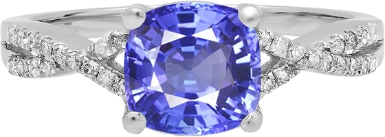 Tanzanite &amp; White Lab-Created Sapphire Boxed Set Sterling Silver