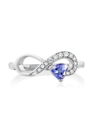 Antique Style Blue Sapphire Engagement Ring Set 14 White Gold