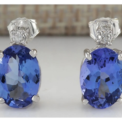 atural Tanzanite Earring Clip Gemstone Jewelry Real Pure Genuine 925 Solid Sterling Silver