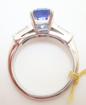 14k White Gold Oval Genuine Natural Tanzanite Ring with CZ