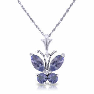 Natural Tanzanite Infinity Heart Pendant Necklace CZ Sterling SilverI 14K
