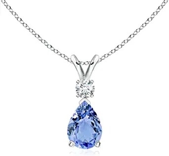 3.12 Carat Genuine Tanzanite And White Topaz 3 Piece Necklace 925 Sterling Silver