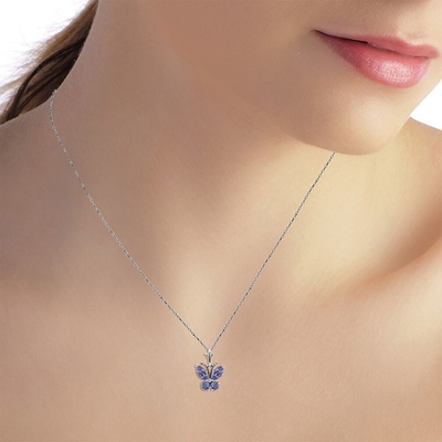 Solitaire Pendant Angara Natural Tanzanite Necklace For Women Girls 14K
