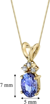 3.12 Carat Genuine Tanzanite And White Topaz 3 Piece Necklace 925 Sterling Silver
