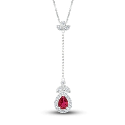 Amethyst Slide Necklace，Amethyst Slide Necklace (14k White Gold, 19x19mm Amethyst, Diamonds .82cttw