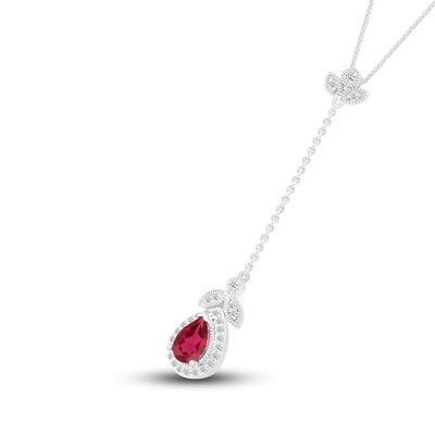 Colors in Rhythm Necklace Garnet/White Topaz Sterling Silver