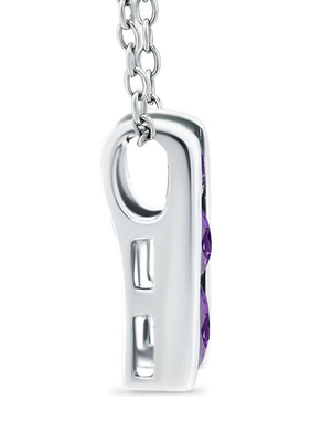3/8 ct. t.w. Amethyst 3-Stone Ladder Pendant Necklace in Sterling Silver
