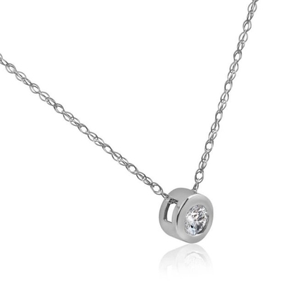 Imperial 1/6Ct TDW CZ 10k Rose Gold Round Diamond Halo Pendant Necklace